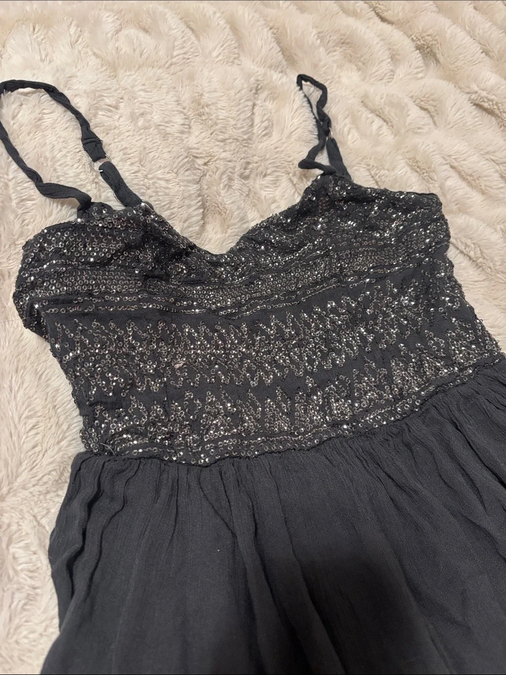 Hollister Black Beaded Spaghetti Strap Camisole